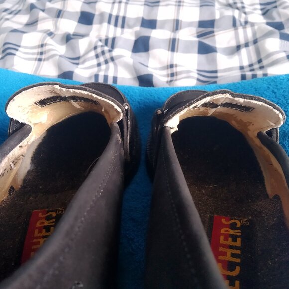 Vintage Skechers Black Chunky Heel Loafer Shoes Size 5 1/2 B - Picture 8 of 9